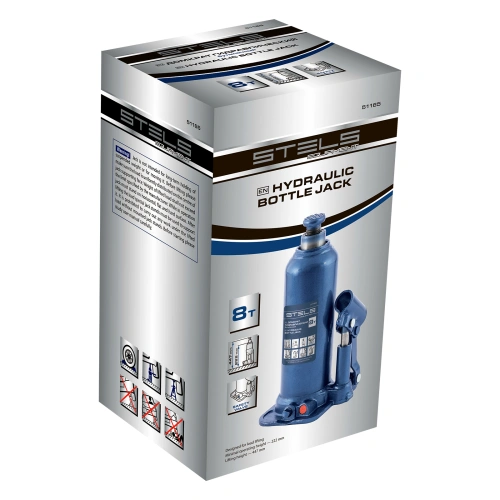 Домкрат гидравлический бутылочный, 8 т, h подъема 222-447 мм Stels по ценам производителя в Москве с доставкой по всей России