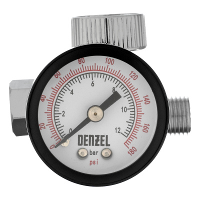 Регулятор давления с манометром для краскораспылителя K1500, 12 бар, 1/4" Denzel по ценам производителя в Москве с доставкой по всей России