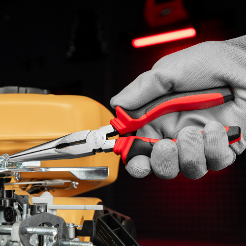 Длинногубцы прямые, 200 мм, хром-ванадий, двухкомпонентные рукоятки Matrix по ценам производителя в Москве с доставкой по всей России