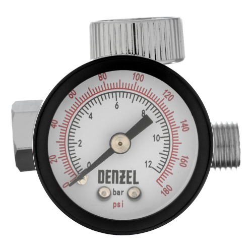 Регулятор давления с манометром для краскораспылителя K1500, 12 бар, 1/4" Denzel по ценам производителя в Москве с доставкой по всей России