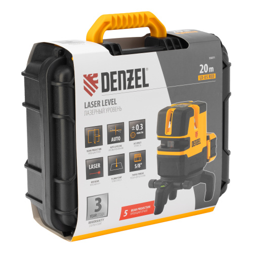 Лазерный уровень LX 05 Red, 20 м, 635 нм, аккумулятор Li 5200 mAh, резьба 5/8" Denzel по ценам производителя в Москве с доставкой по всей России