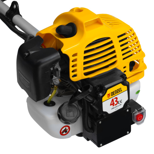 Триммер бензиновый DT-43E, 43 см3, неразъемная штанга, электростартер, состоит из 2 частей Denzel по ценам производителя в Москве с доставкой по всей России