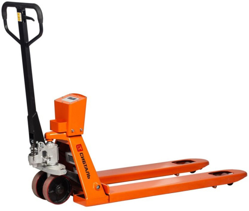 Гидравлическая тележка (рокла) ACR-ES c весами, 2,5 т, Вилы: 1150 Х 550, СибТаль, полиуретановые колеса по ценам производителя в Москве с доставкой по всей России