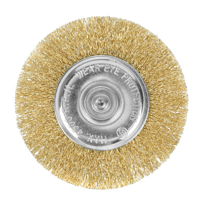 Щетка для дрели 100 мм, плоская со шпилькой, латунированная витая проволока Matrix по ценам производителя в Москве с доставкой по всей России