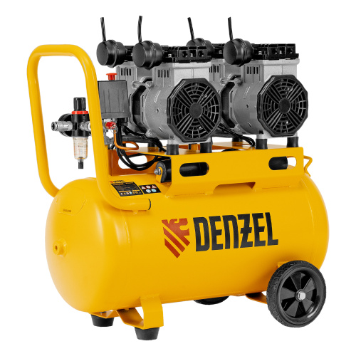 Компрессор безмасляный, малошумный DLS 2200/50, 2200 Вт, 2x1100, 50 л, 380 л/мин Denzel по ценам производителя в Москве с доставкой по всей России