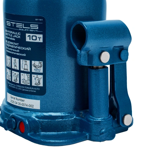Домкрат гидравлический бутылочный телескопический, 10 т, подъем 180-430 мм Stels по ценам производителя в Москве с доставкой по всей России