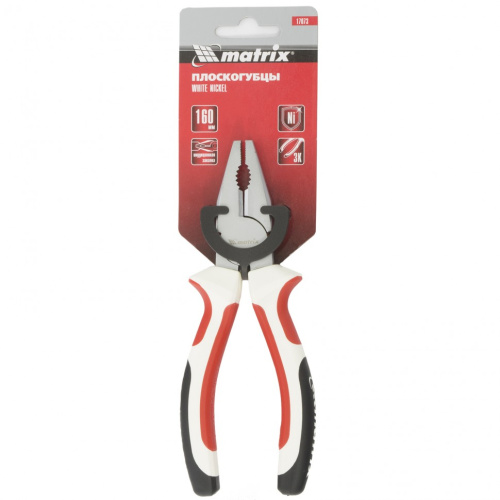Плоскогубцы WHite Nickel, 160 мм, никелированные, трехкомпонентные рукоятки Matrix по ценам производителя в Москве с доставкой по всей России