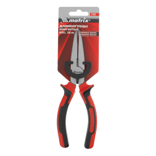 Длинногубцы изогнутые Nickel, 180 мм, никелированные, двухкомпонентные рукоятки Matrix по ценам производителя в Москве с доставкой по всей России