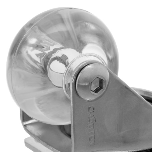 Колесо ПУ прозрачное поворотное d-35 мм, крепление платформенное Сибртех по ценам производителя в Москве с доставкой по всей России