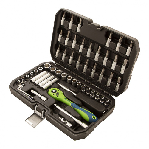 Набор инструментов 56 предметов, CrV, 1/4" Сибртех по ценам производителя в Москве с доставкой по всей России