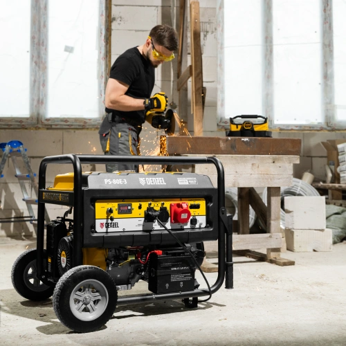 Генератор бензиновый PS 80 E-3, 6.6 кВт, 400 В, 25 л, электростартер Denzel по ценам производителя в Москве с доставкой по всей России