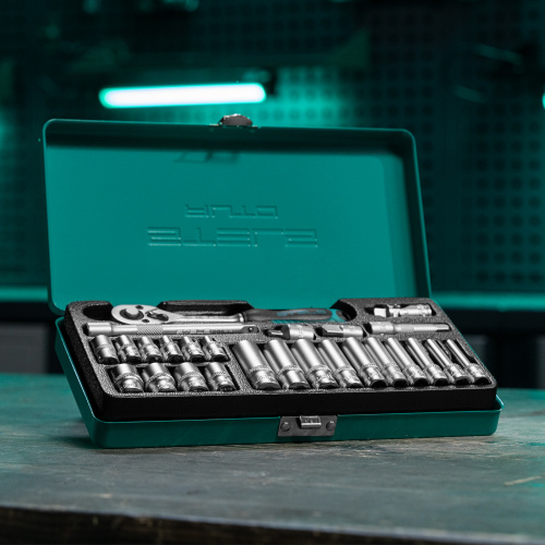 Набор торцевых головок с трещоткой, 1/4", 26 предметов Stels по ценам производителя в Москве с доставкой по всей России