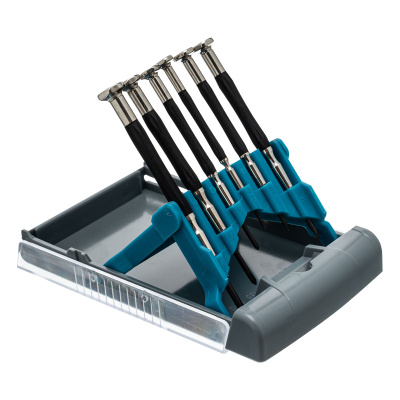 Набор отверток для точной механики, CrMo, металлические обрезиненные рукоятки, 6 шт, бокс трансформер Gross по ценам производителя в Москве с доставкой по всей России