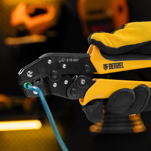 Клещи для обжима наконечников штыревых НШВ, НШВИ, НШВИ-2, 6-16 мм2 Denzel по ценам производителя в Москве с доставкой по всей России