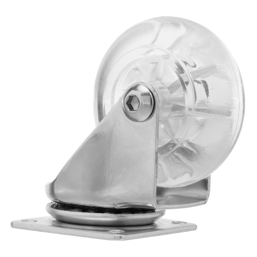 Колесо ПУ прозрачное поворотное d-50 мм, крепление платформенное Сибртех по ценам производителя в Москве с доставкой по всей России