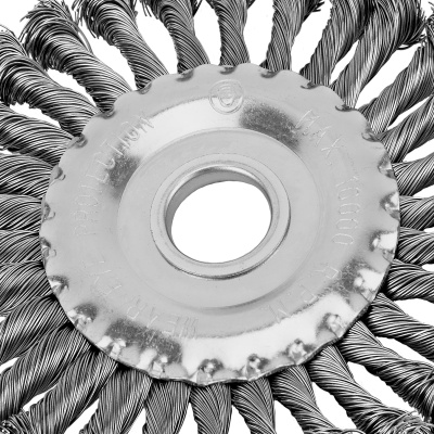 Щетка для УШМ 125 мм, посадка 22.2 мм, плоская, крученая металлическая проволока Сибртех купить в Москве с доставкой по всей России | ProtosMarket.ru