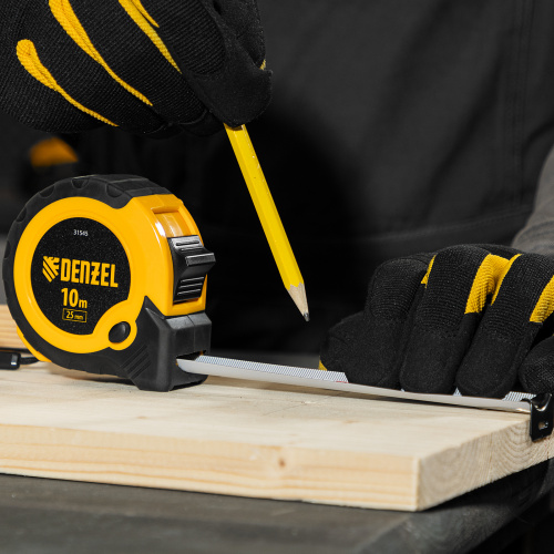 Рулетка 10м х 25мм, двухкомп. корпус, кнопка-пауза Denzel по ценам производителя в Москве с доставкой по всей России