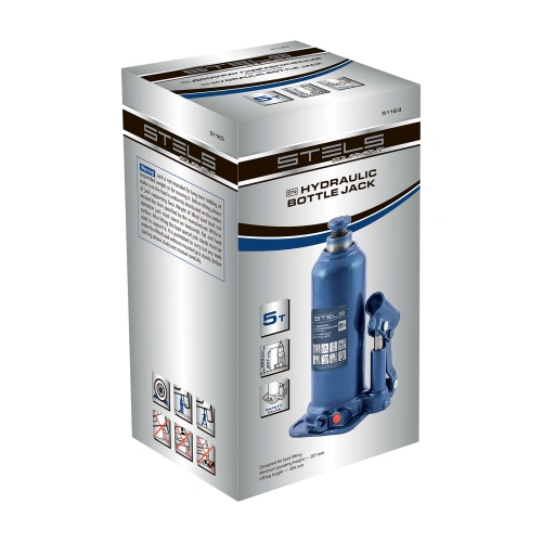 Домкрат гидравлический бутылочный, 5 т, h подъема 207-404 мм Stels по ценам производителя в Москве с доставкой по всей России