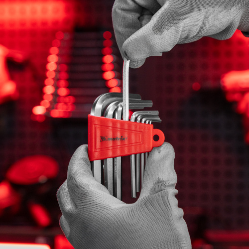 Набор ключей имбусовых HEX, 1.5-10 мм, CrV, 9 шт, коротких, с сатиновым покрытием Matrix по ценам производителя в Москве с доставкой по всей России