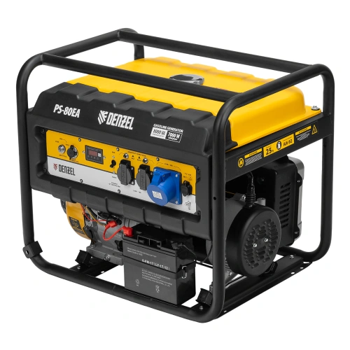 Генератор бензиновый PS 80 EA, 8.0 кВт, 230 В, 25 л, коннектор автоматики, электростартер Denzel по ценам производителя в Москве с доставкой по всей России