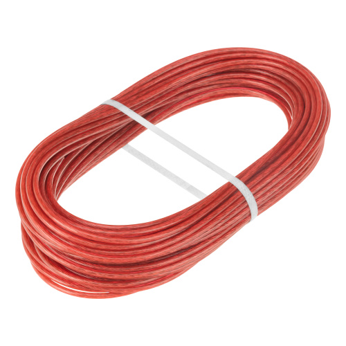 Трос металлополимерный красный ПР-3.0, толщина 3.0 мм, моток 20 метров Сибртех по ценам производителя в Москве с доставкой по всей России