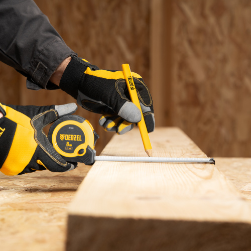 Рулетка 8м х 25мм, двухкомп. корпус, кнопка-пауза Denzel по ценам производителя в Москве с доставкой по всей России