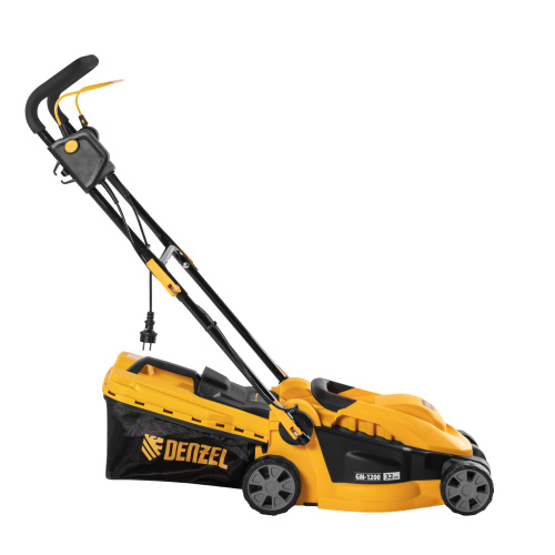 Газонокосилка электрическая GM-1200, 1200 Вт, ширина 32 см, 3 уровня, травосборник 25 л. Denzel по ценам производителя в Москве с доставкой по всей России